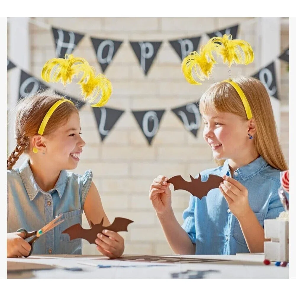 3 Pieces Ponytails Headband Faux Feather Ponytails Headband Halloween Costume